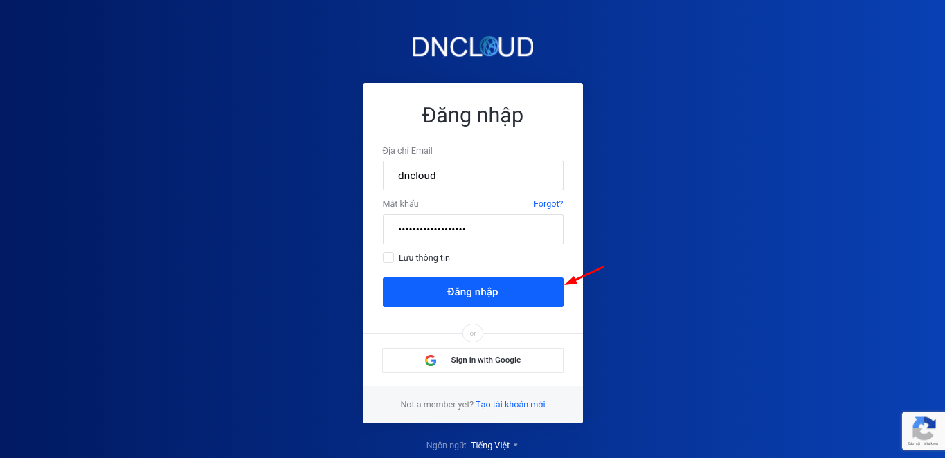Hướng dẫn nâng cấp dịch vụ tại DNCLOUD