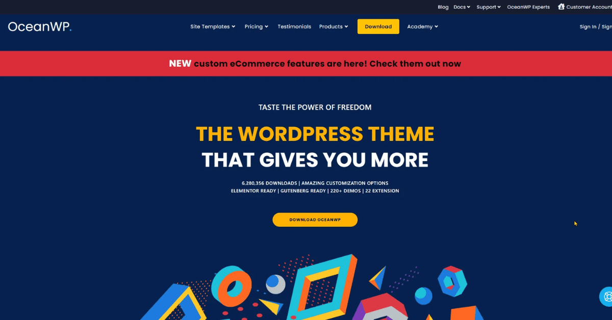 Theme OceanWP WordPress